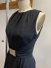 Load image into Gallery viewer, Black Dress belted with Rhinestone buckle
