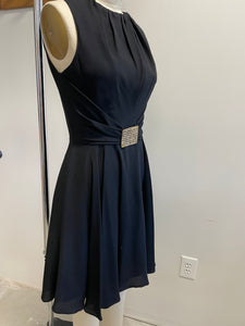 Black Dress belted with Rhinestone buckle