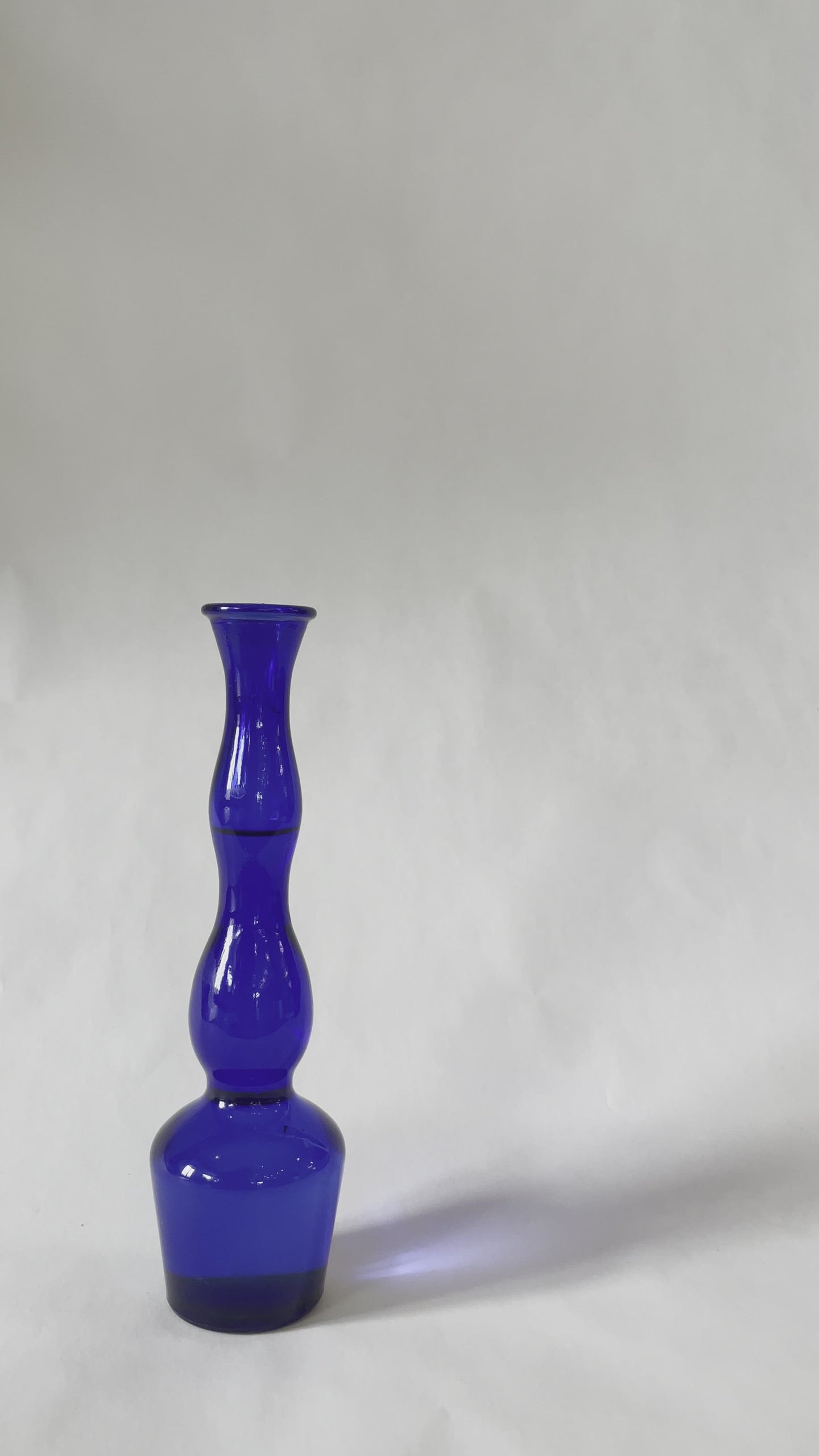 Triple Kneck Blue Glass Vase