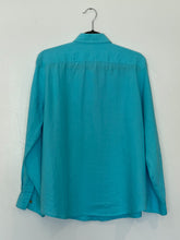 Load image into Gallery viewer, Vintage Long Sleeve linen blouse with gold buttons

