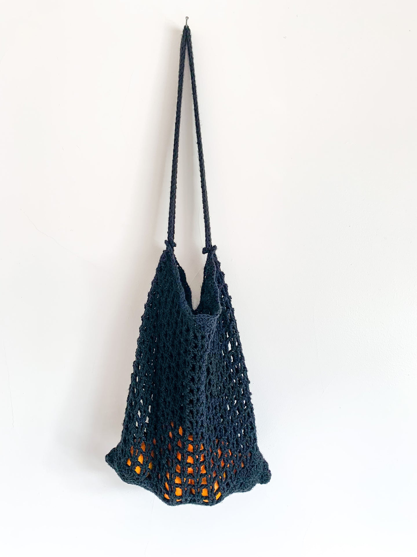 Crochet Black Shopping Bag
